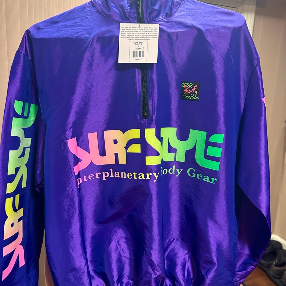 Surf Style Purple Windbreaker Jacket